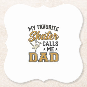 My Favourite Skater Calls Me Dad Vintage Shirt_1 Paper Coaster