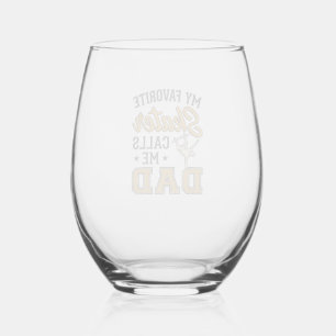 My Favourite Skater Calls Me Dad Vintage Shirt_1 Stemless Wine Glass