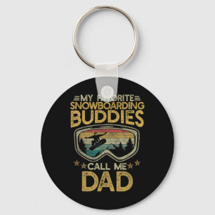 My Favourite Snowboarding Buddies Call Me Dad Fath Key Ring