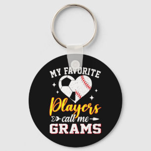 My Favourite Soccer Baseball Players Call Me Grams Key Ring