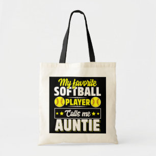 My Favourite Softball Player Calls Me Auntie Tote Bag