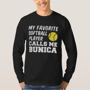 My Favourite Softball Player Calls Me Bunica Roman T-Shirt