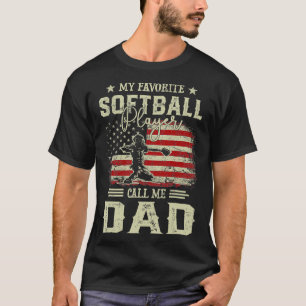 My Favourite Softball Player Calls Me Dad Vintage  T-Shirt