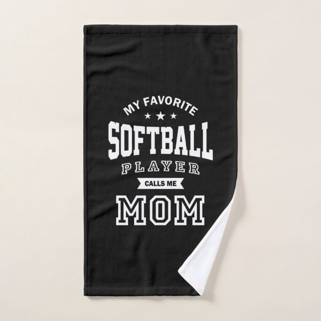 My Favourite Softball Player Calls Me Mum Hand Towel (Hand Towel)