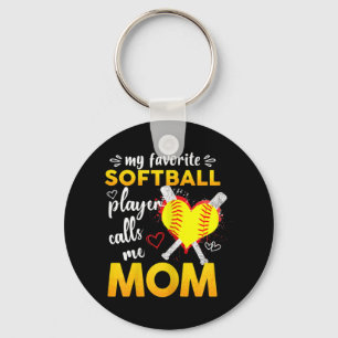 My Favourite Softball Player Calls Me Mum Key Ring