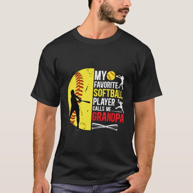 My Favourite Softball Player Grandpa Softball Gran T-Shirt (Front)