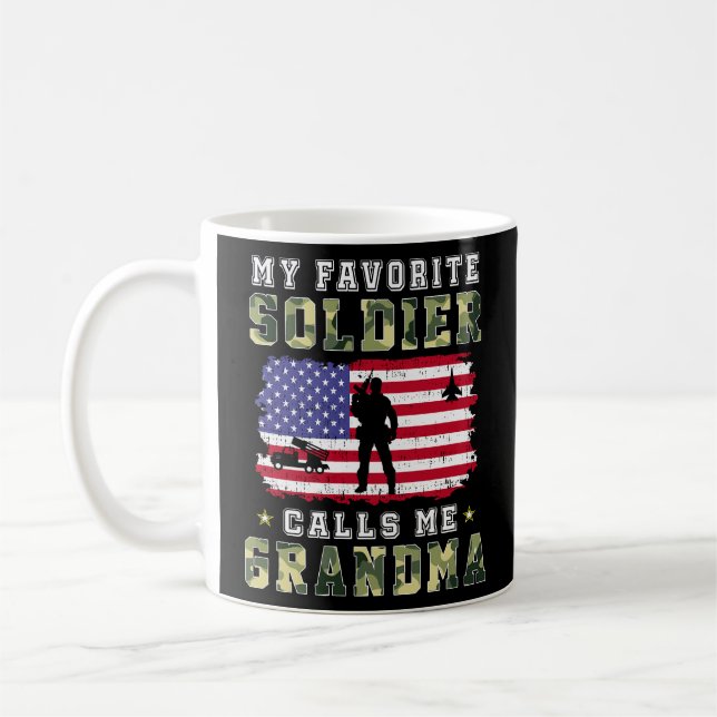 My Favourite Soldier Calls Me Grandma-Proud Army G Coffee Mug (Left)