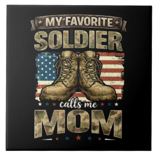 My favourite soldier calls me mum ceramic tile