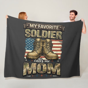 My favourite soldier calls me mum fleece blanket