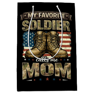 My favourite soldier calls me mum medium gift bag