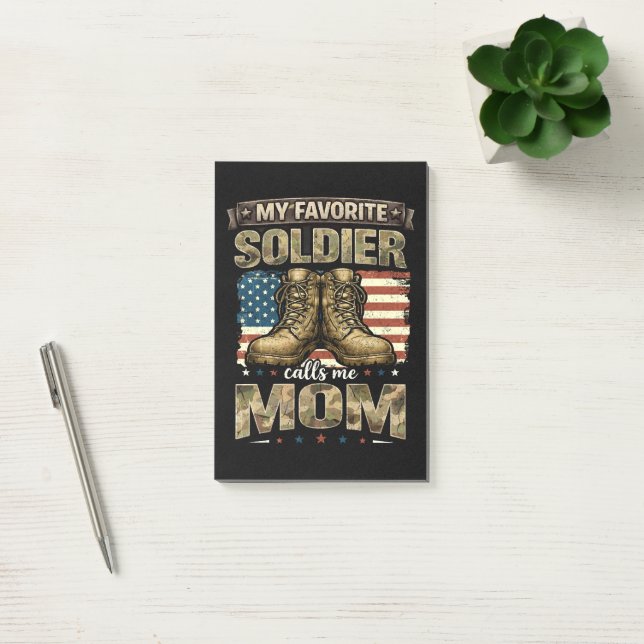 My favourite soldier calls me mum post-it notes (Office)