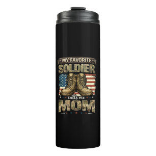 My favourite soldier calls me mum thermal tumbler