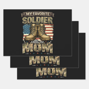 My favourite soldier calls me mum wrapping paper sheet
