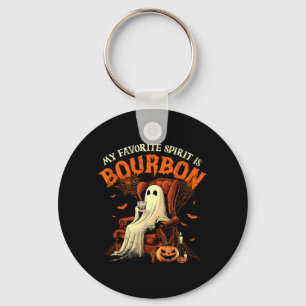 My Favourite Spirit is Funny Halloween Ghost Key Ring