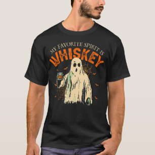 My Favourite Spirit Is Whiskey Funny Ghost Hallowe T-Shirt