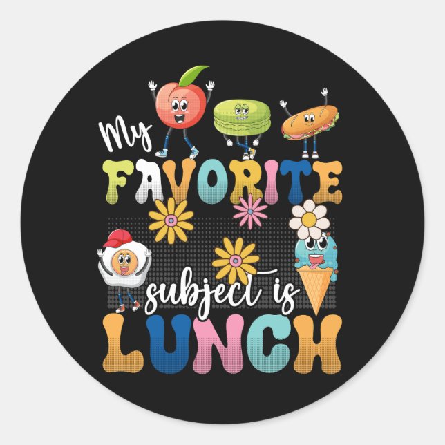 My Favourite Subject Is Lunch Lady Cafeteria Crew  Classic Round Sticker (Front)