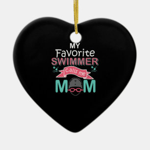 My Favourite Swimmer Calls Me Mum Funny Swimming Ceramic Ornament