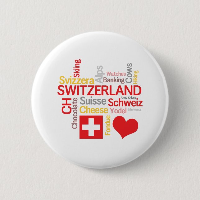 My Favourite Swiss Things Funny 6 Cm Round Badge (Front)