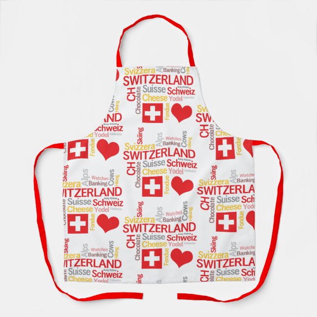 My Favourite Swiss Things Funny Apron (Front)