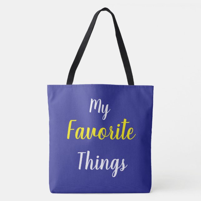 My Favourite Things Blue Tote Bag (Front)