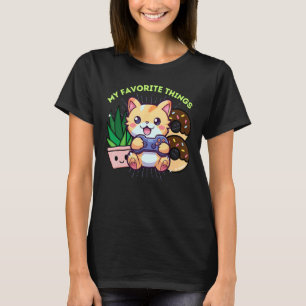 My Favourite Things Gamer Cat Plants Gaming & Doug T-Shirt