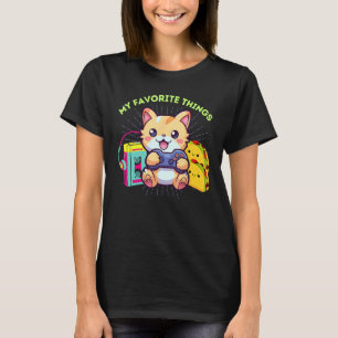 My Favourite Things Gaming Cat Tacos The 80s Game T-Shirt