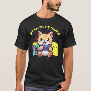 My Favourite Things Gaming Cats Books & The 80s T-Shirt