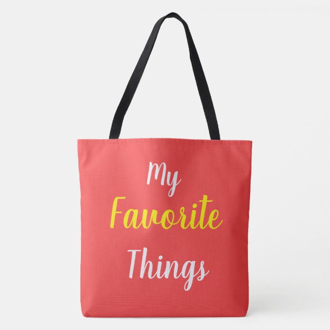 My Favourite Things Red Tote Bag (Front)