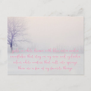 My Favourite Things - Romantic Winter Postcard