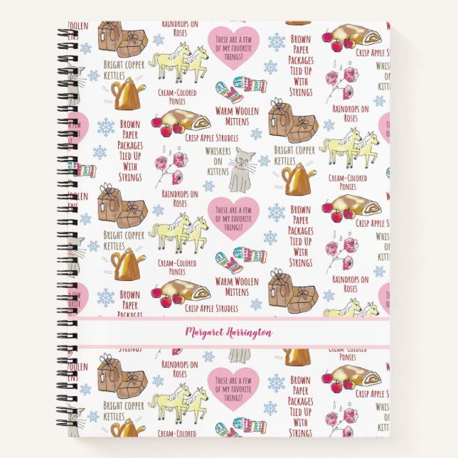 My Favourite Things The Sound of Music Personalise Notebook (Front)