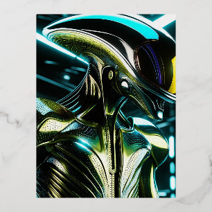 My favourite type of alien is the bio-mechanical a foil holiday postcard