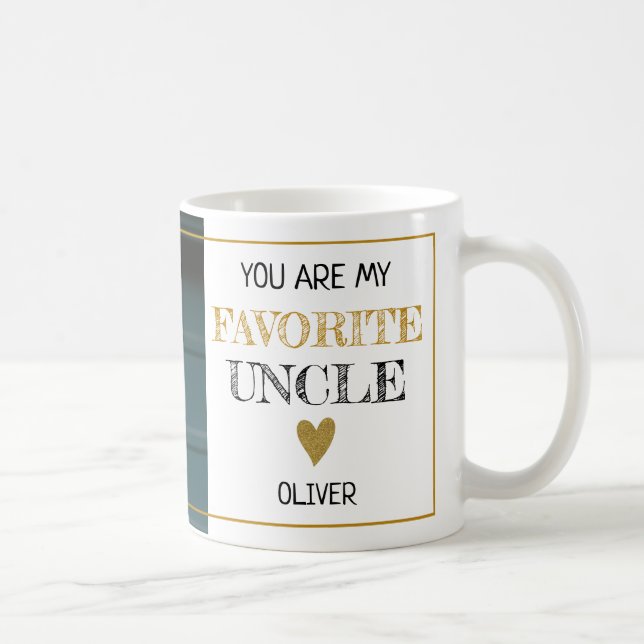 My Favourite Uncle Personalised Name Photo  Coffee Mug (Right)