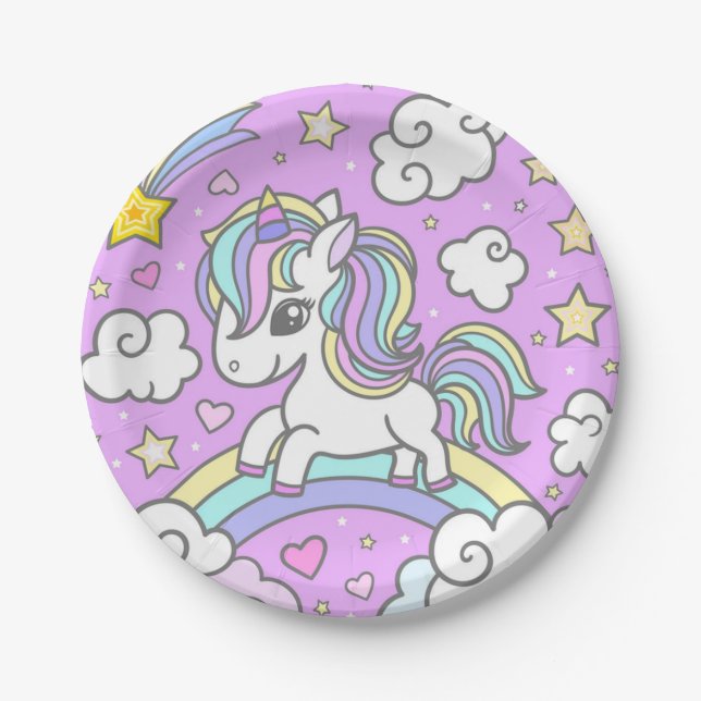 My Favourite Unicorn Paper Plate (Front)