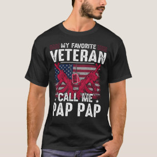 My Favourite Veteran Call Me PAP PAP Veteran Day T-Shirt