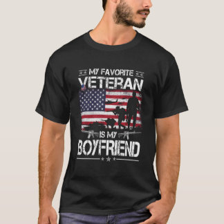 My Favourite Veteran Is My Boyfriend - Flag Mens V T-Shirt