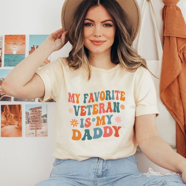 My Favourite Veteran Is My Dad Cute Groovy Daughte T-Shirt (My Favorite Veteran Is My Dad Cute Groovy Daughter T-Shirt)