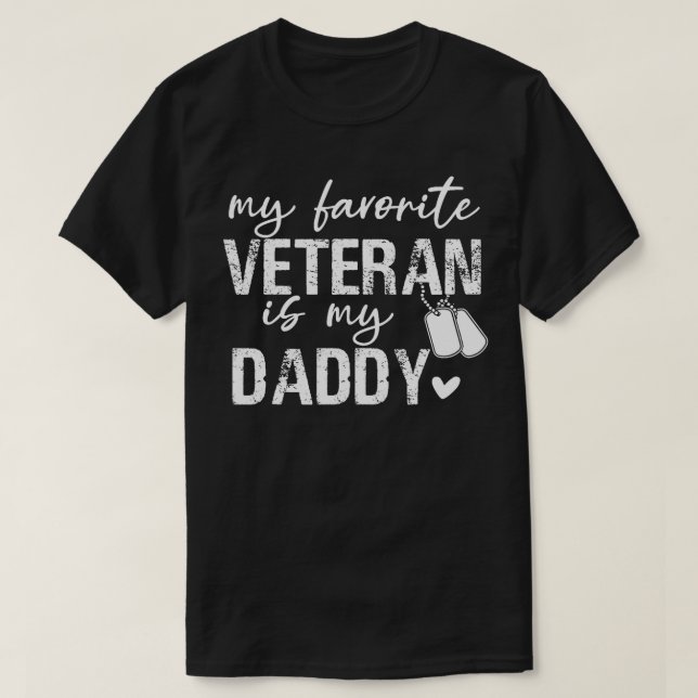 My Favourite Veteran Is My Daddy American Flag Vet T-Shirt (Design Front)