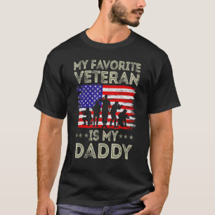 My Favourite Veteran Is My Daddy American Flag Vet T-Shirt