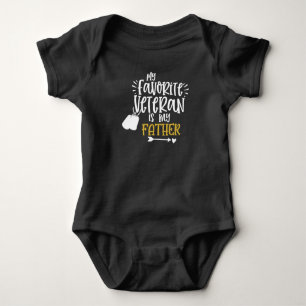 My Favourite Veteran is My Father Funny Military Baby Bodysuit