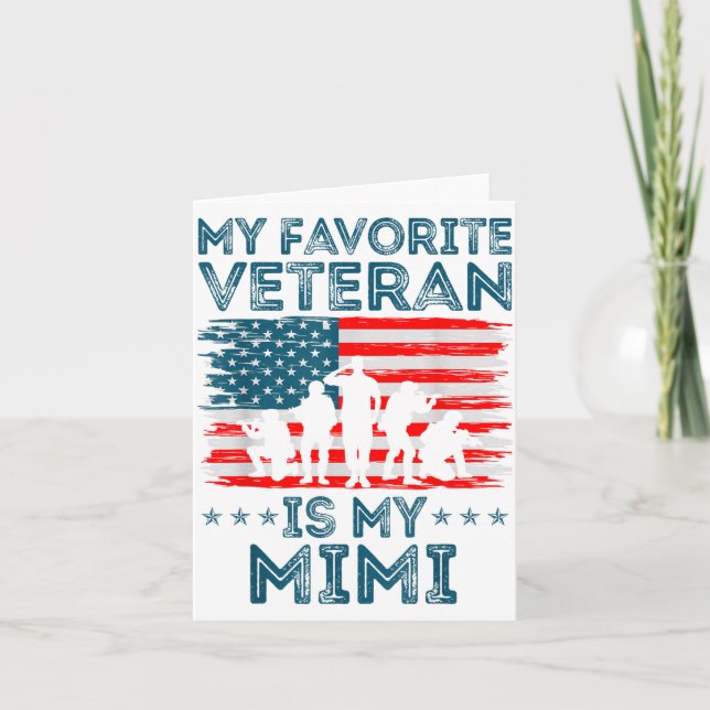 My Favourite Veteran Is My Mimi American Flag Vete Card (Front)