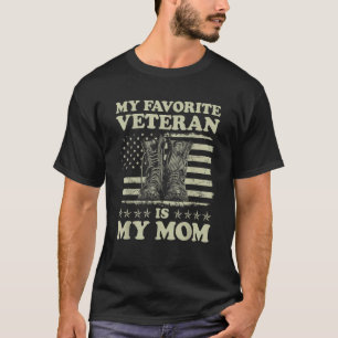 My Favourite Veteran Is My Mum US Flag Veterans Da T-Shirt