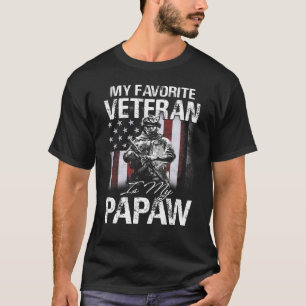My Favourite Veteran Is My Papaw Usa Flag T-Shirt