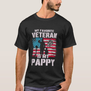 My Favourite Veteran Is My Pappy American Flag Fat T-Shirt