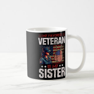 My Favourite Veteran Is My Sister Usa Flag Coffee Mug