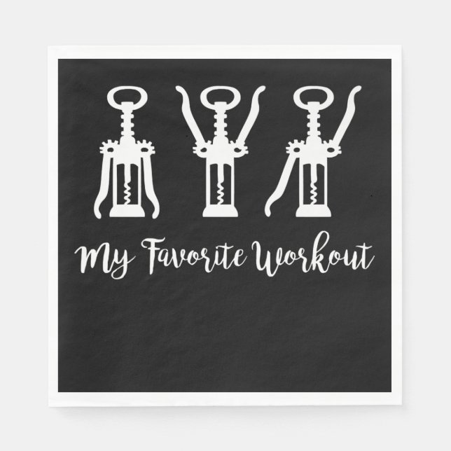 My Favourite Workout Wine Lover Gift Idea Gym Napkin (Front)