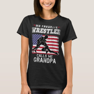 My Favourite Wrestler Calls Me Grandpa Cool USA Am T-Shirt