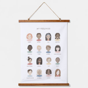 My Feelings Emotions Chart Classroom Decor Hanging Tapestry