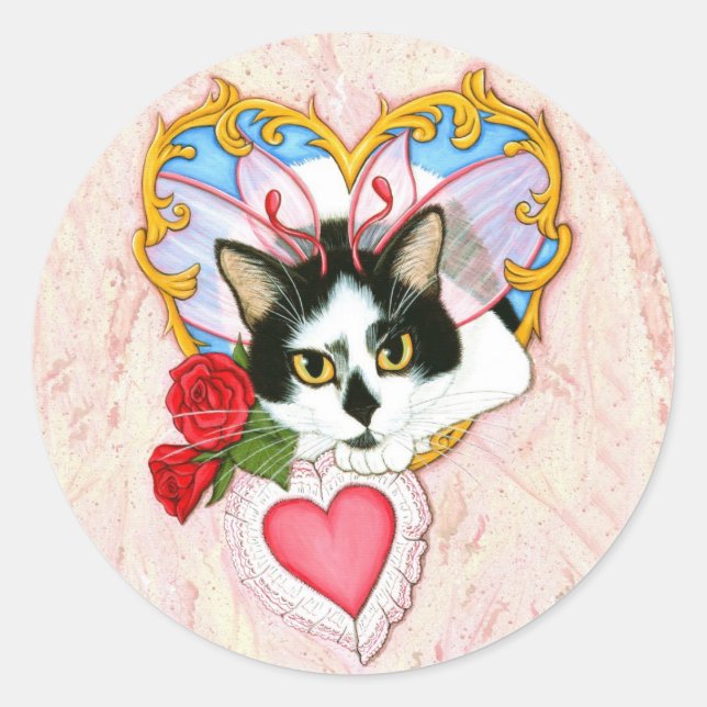 My Feline Valentine Cat Sticker (Front)