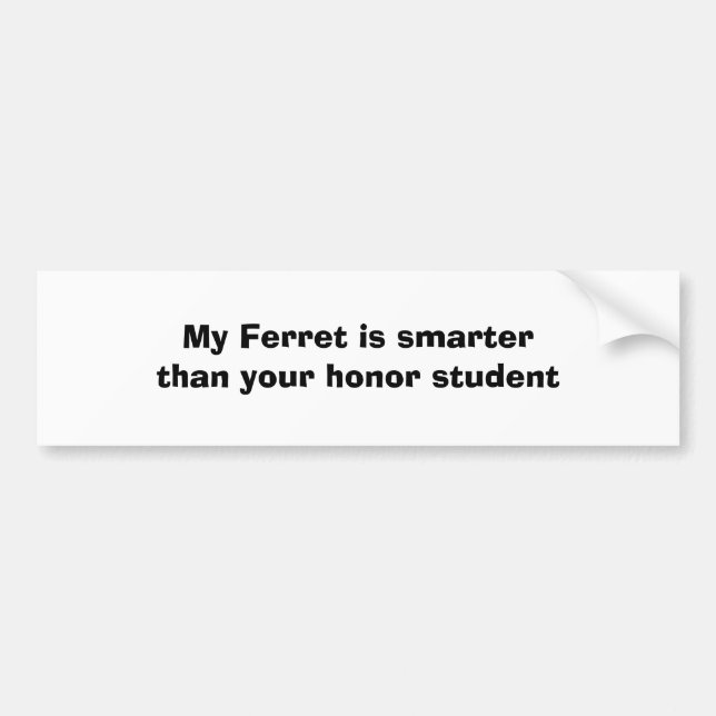 My Ferret is smarterthan your honour student Bumper Sticker (Front)