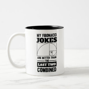 My Fibonacci Jokes Funny Math Spiral Joke Two-Tone Coffee Mug